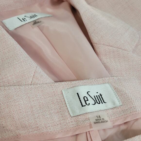 Le Suit Women's Notch-Collar Blazer Jacket + Pants Suit Blossom Pink NWT Size 14 - Picture 9 of 10